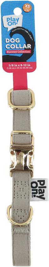 Play On Velvet Dog Collar, Extra Small, Grey