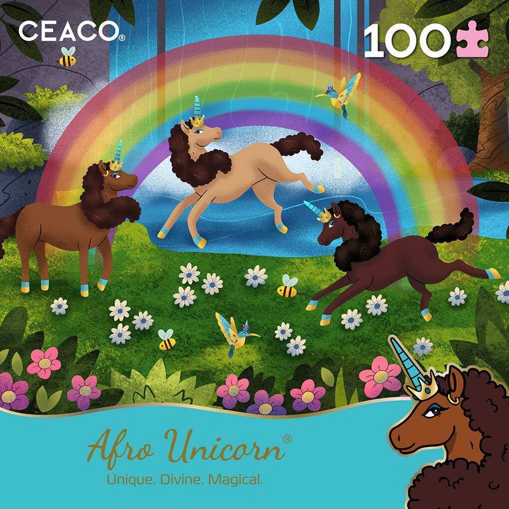 Afro Unicorn Puzzle, Assorted, 100pc