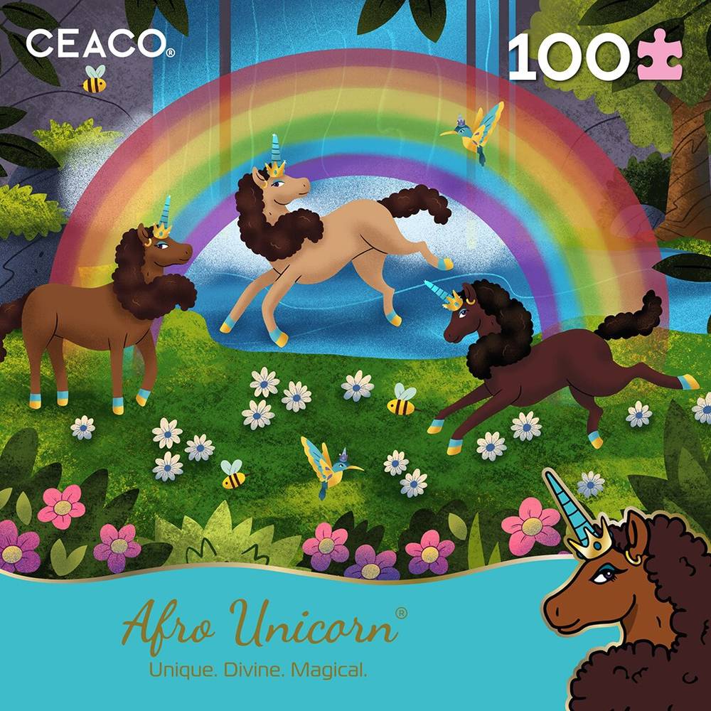 Afro Unicorn Puzzle, Assorted, 100Pc