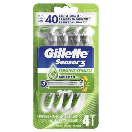 Gillette Sensor3 Sensitive Men's Disposable Razors (4 pieces)