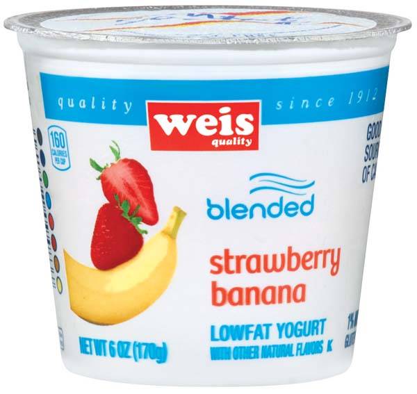 Weis Blended Lowfat Yogurt, Strawberry-Banana (6 oz)