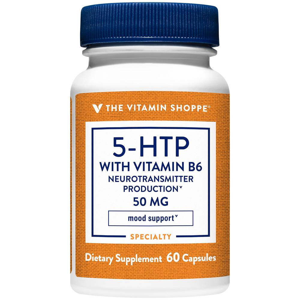 5-Htp With Vitamin B6 For Mood Support - 50 Mg (60 Capsules)