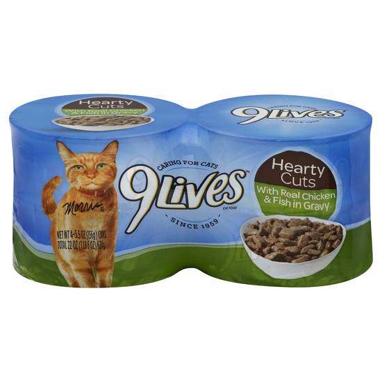 9Lives Hearty Cuts Real Chicken & Fish in Gravy Cat Food (4 ct)