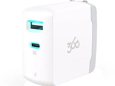 360 Electrical Vivid 2-outlet Wall Charger (white )