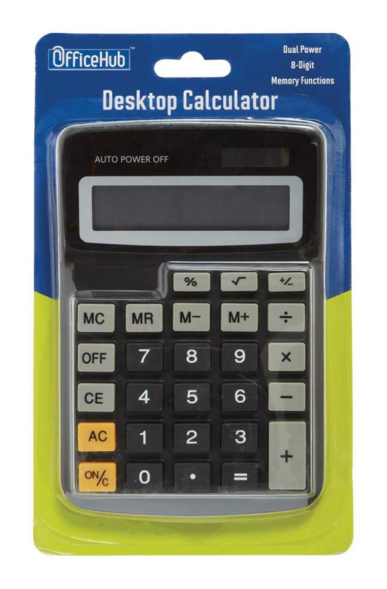Office Hub Dual Power Desktop Calculator