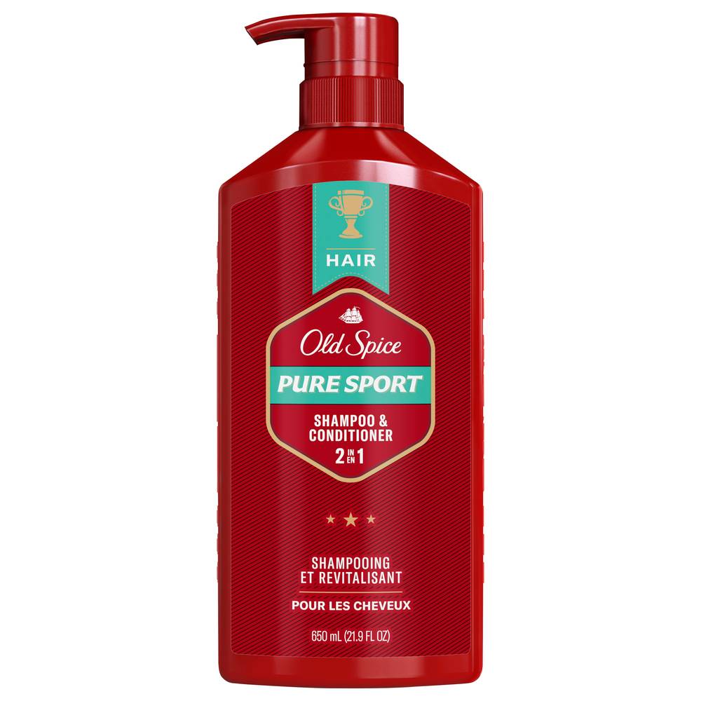 Old Spice Pure Sport 2 in 1 Shampoo and Conditioner (21.9 fl oz)