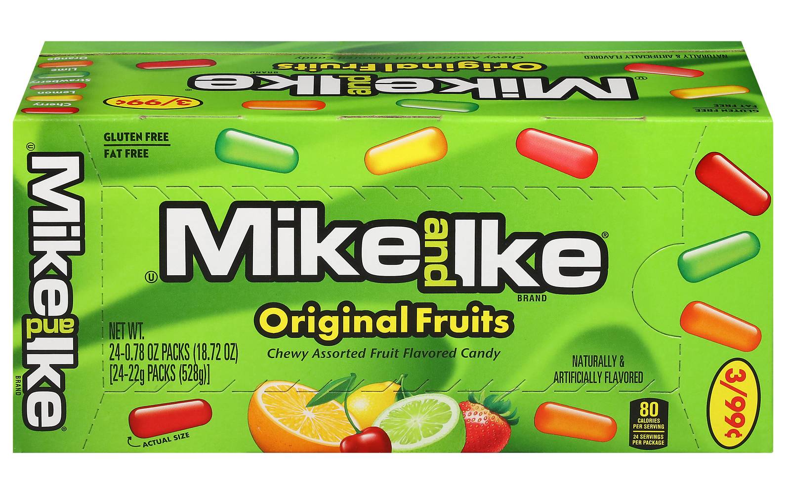 MIKE AND IKE Original Fruits Candy, Assorted (18.72 oz, 24 ct)