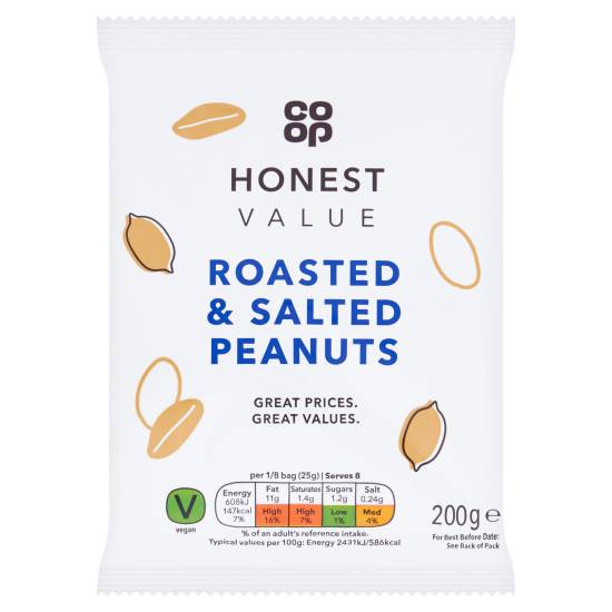 Co-Op Honest Value Roasted & Salted Peanuts 200g