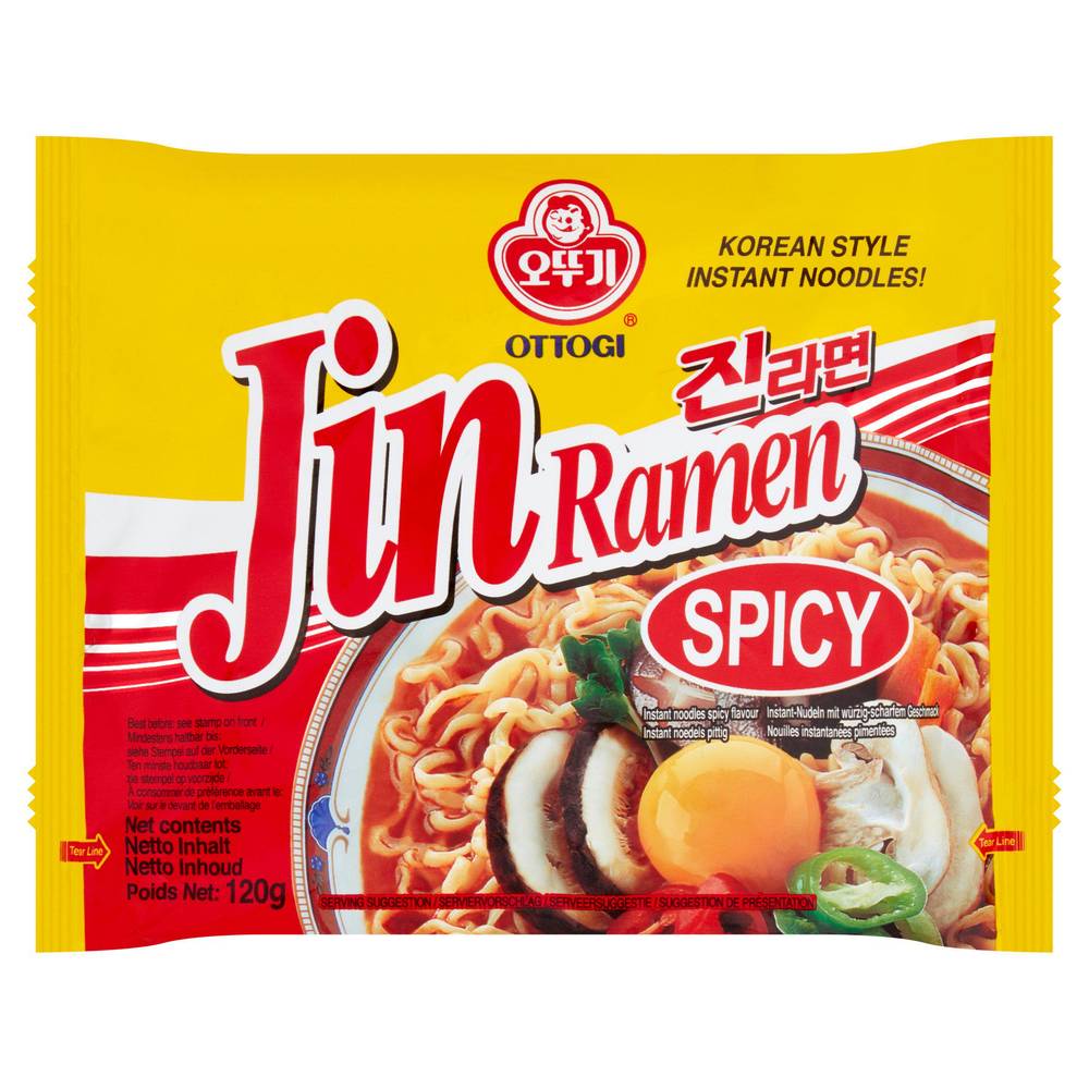 Ottogi Jin Ramen Spicy Korean Style Instant Noodles 120g