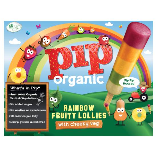 Pip Organic Rainbow Fruity Ice Lollies With Cheeky Veg (6 ct)