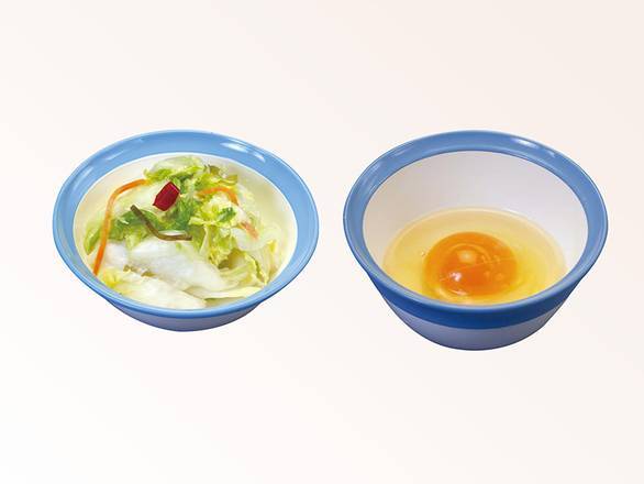 お新香生玉子セット Pickled Vegetables and Raw Egg