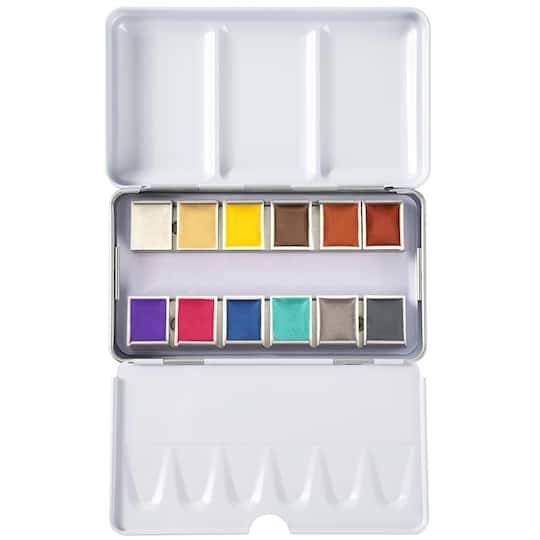 12 Half Pans Metallic Watercolor Set By Artist'S Loft