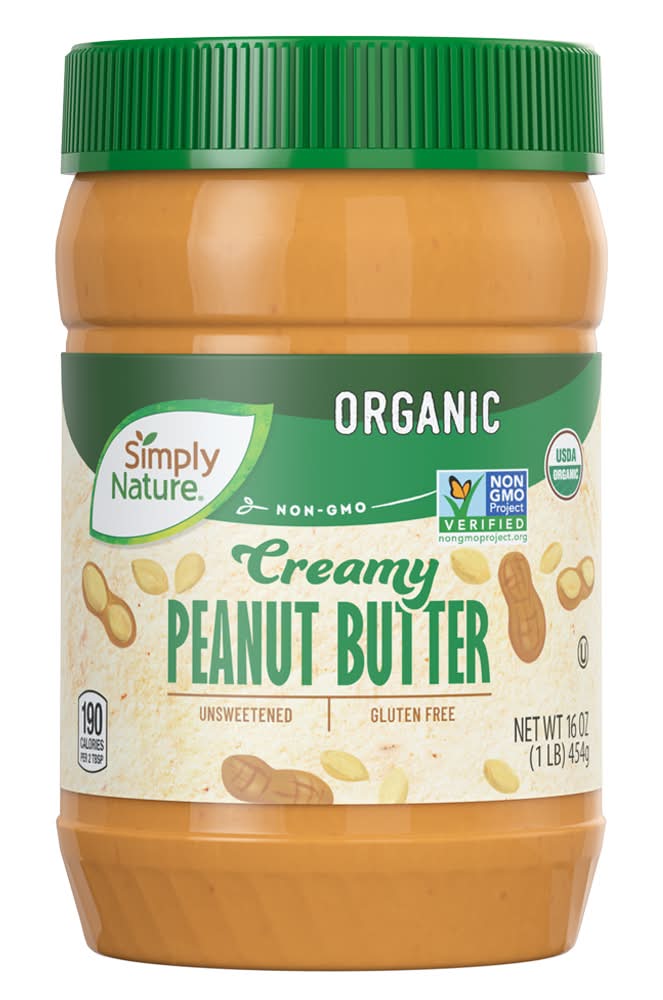 Simply Nature Organic Unsweetened Creamy Peanut Butter (16 oz)