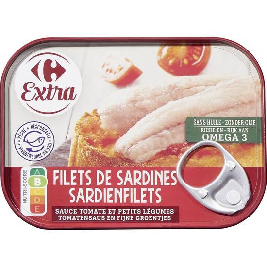 Carrefour Extra - Filets de sardines (sauce tomate - petits légumes)