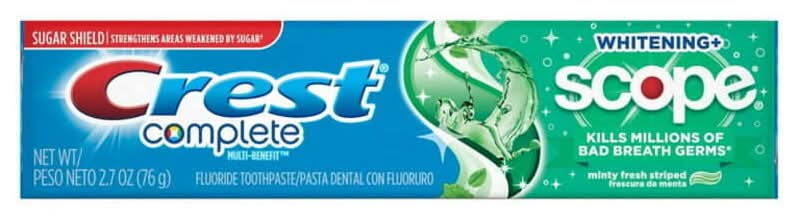 Crest Complete Plus Whitening Toothpaste Scope Minty 2.7oz
