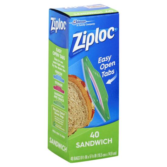 Ziploc Easy Open Tabs Sandwich Bags (40 ct)