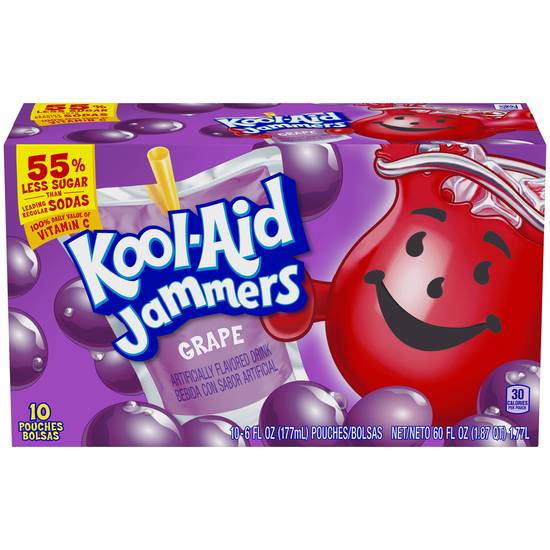 Order Kool-Aid Jammers Grape Artificially Flavored Soft Drink (10 ct) food online from Rite Aid store, Shawnee on bringmethat.com