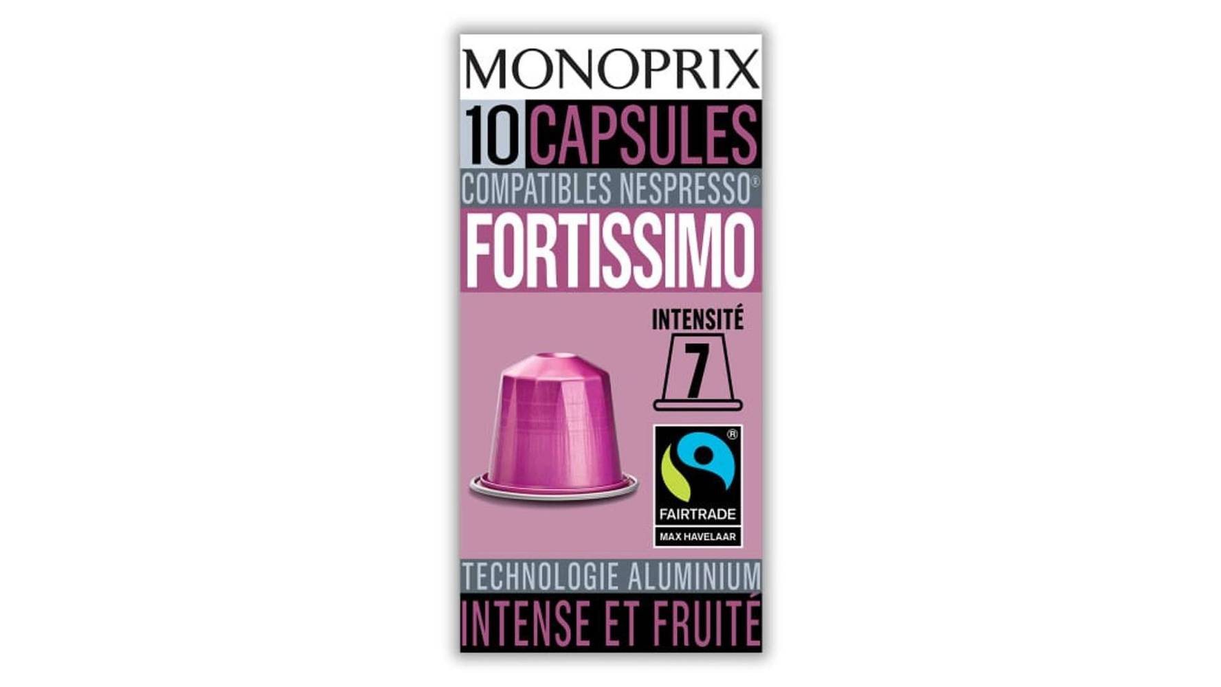 Monoprix Capsules de café Fortissimo Les 10 capsules de 5 g