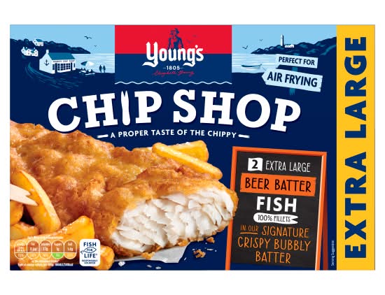 Young's Chip Shop Extra Large Beer Battered Fish Fillets (2 pack)