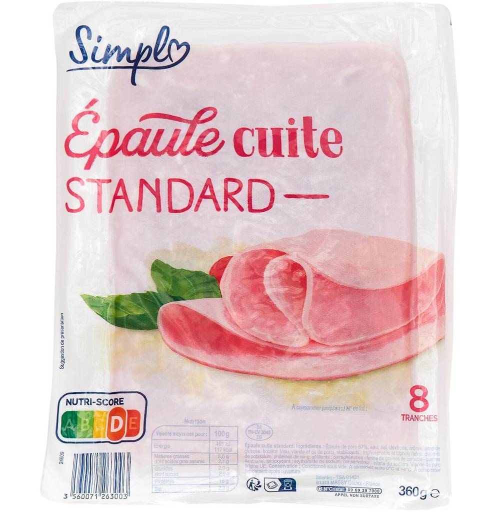 Simpl - Épaule cuite standard (360ml)