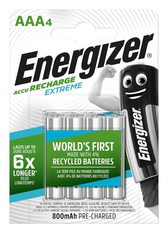 Energizer - Piles rechargeables extreme lr3 800 mah (aaa)