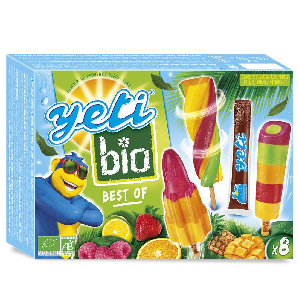 YETI - Best of bio bâtonnets glacés aux fruits et aux arômes naturels de cola (8 pièces)