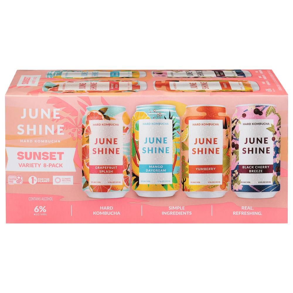 Juneshine Hard Kombucha Sunset Variety pack (8 ct, 12 fl oz)