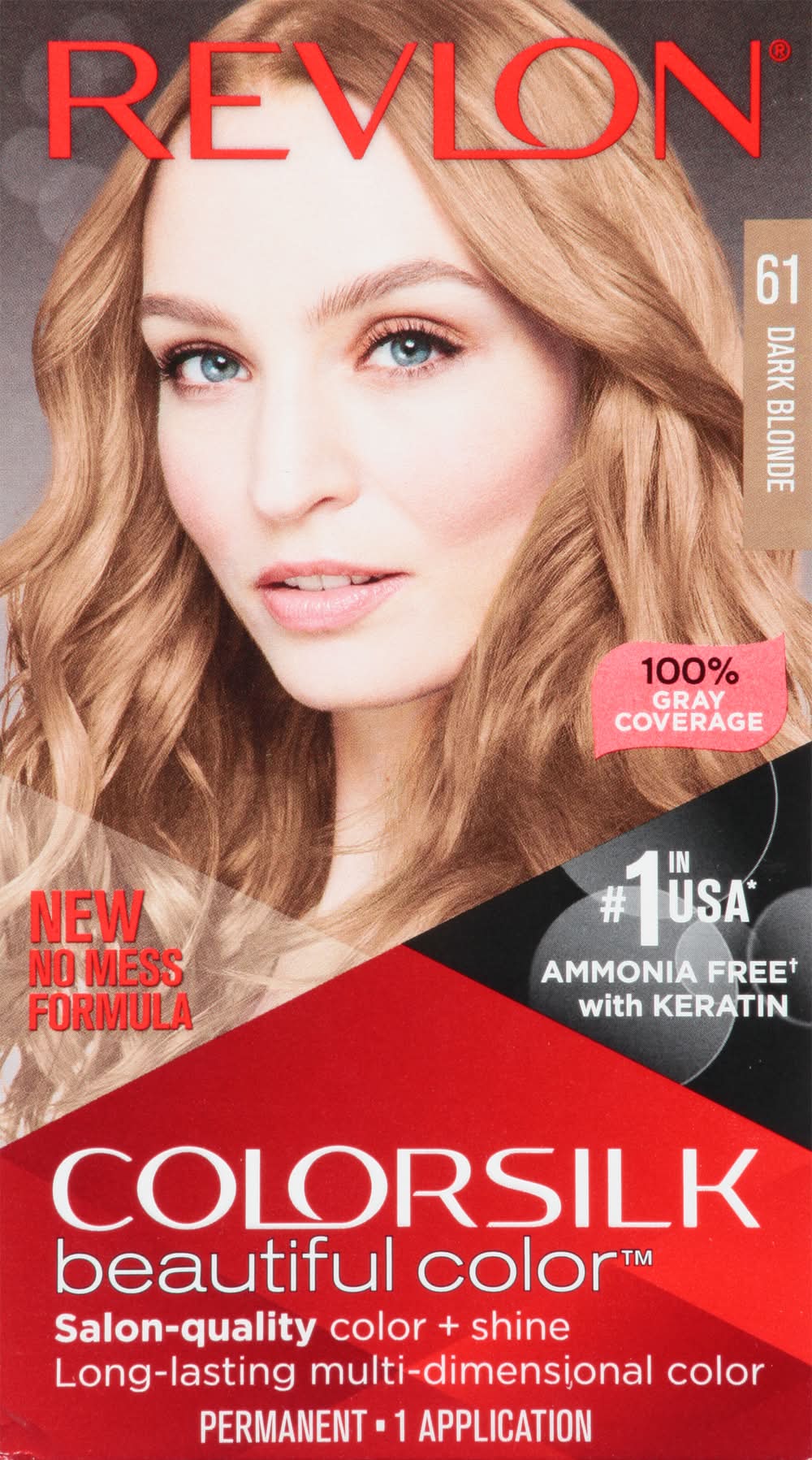 Revlon Colorsilk Beautiful Hair Color, 61 Dark Blonde (4.4 fl oz)