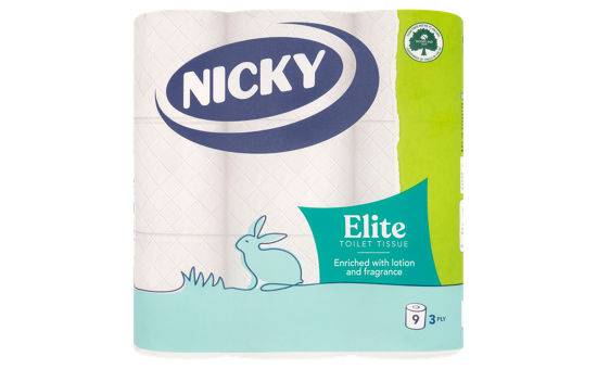Nicky Elite Toilet Tissue 3 Ply 9 Rolls