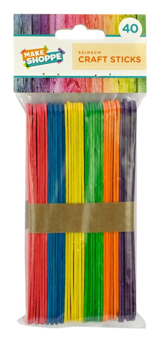 Make Shoppe Rainbow Craft Sticks 40 Ct