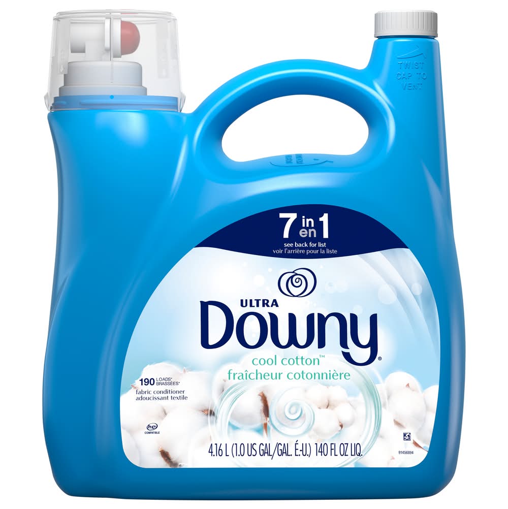 Downy 2 In 1 Soft & Fresh Liquid Fabric Softener 190 Loads, Cool Cotton (140 fl oz)