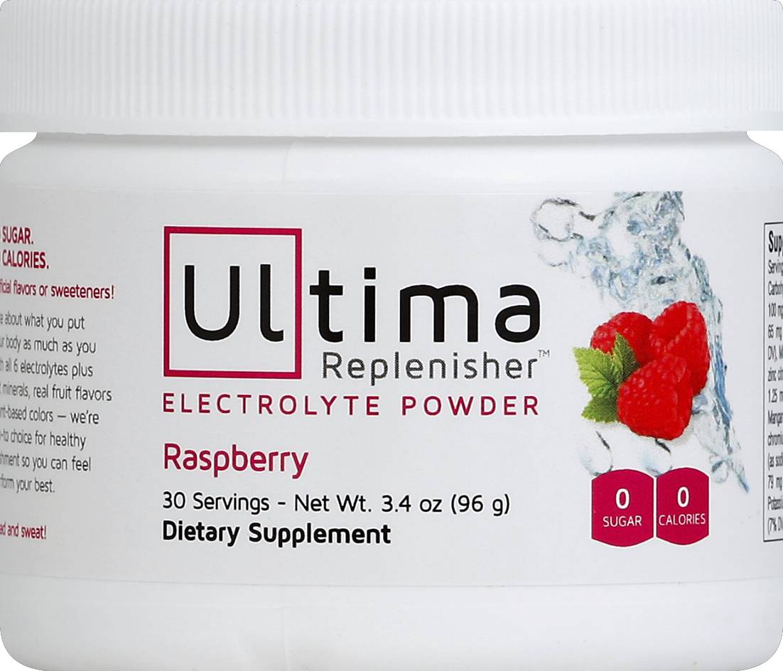 Ultima Replenisher Electrolyte Powder, Raspberry (3.4 oz)