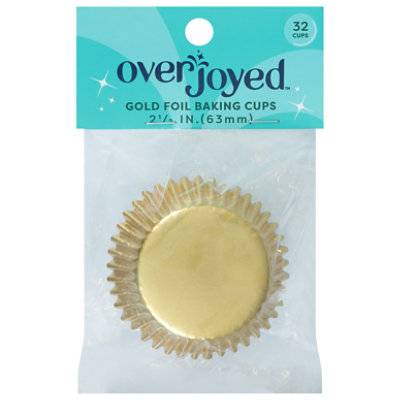 Overjoyed Baking Cups Gold Foil - 32 Count