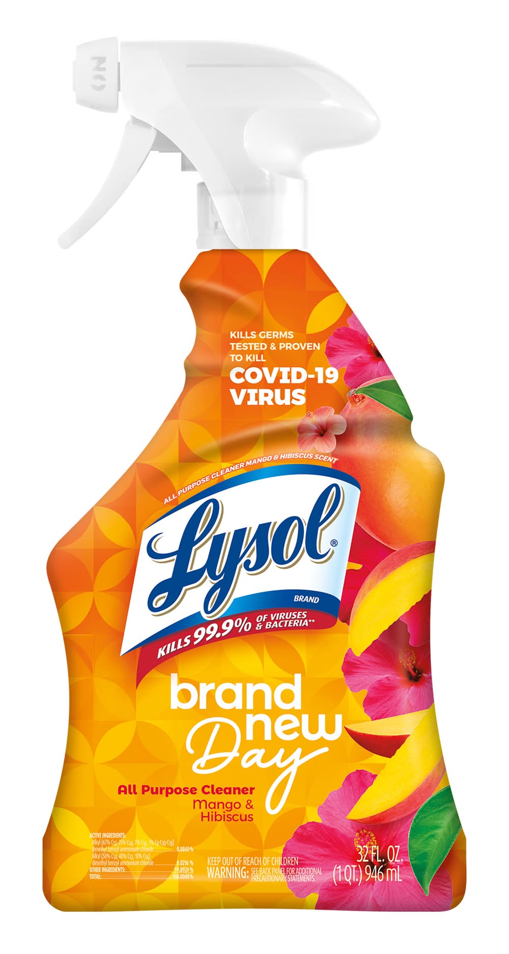 Lysol All-Purpose Cleaner Sanitizing & Disinfecting Spray, Mango-Hibiscus (32 fl oz)