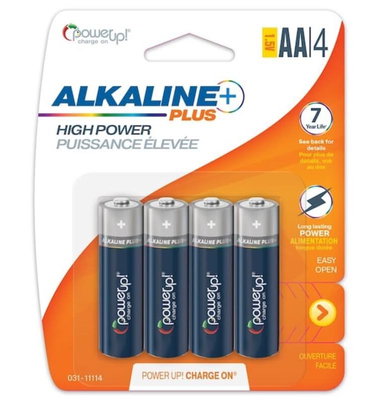 Power Up! Batteries Alkaline Plus AA 4-Pack
