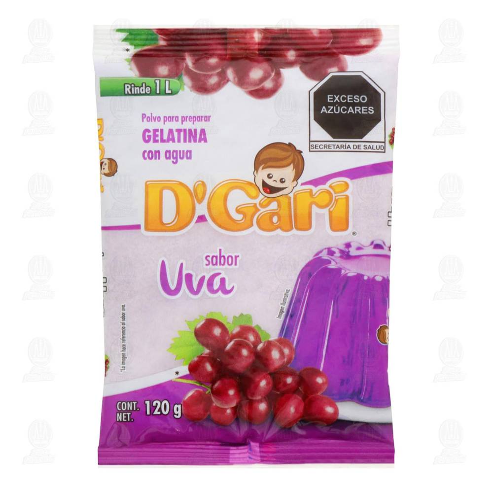 D'Gari · Polvo para gelatina sabor uva (120 g)