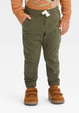Cat & Jack Toddler Boys' Woven Jogger Pants, 2T, Olive Green