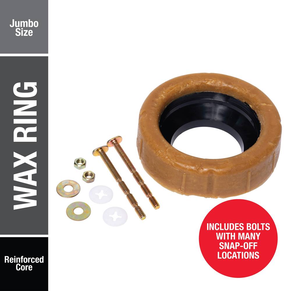 Oatey Johni-Ring 3-in Brown Wax Jumbo Toilet Wax Ring with Bolts | 31185L