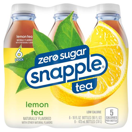 Snapple Zero Sugar Lemon Tea (6 ct, 16 fl oz)