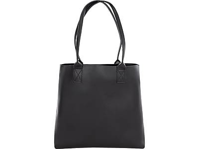 Bond Street Black Vegan Leather Tote Bag, Medium (LBG5054BS-BLACK)