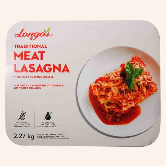 Longo's Frz Lasagna Meat & Cheese (2.27kg)