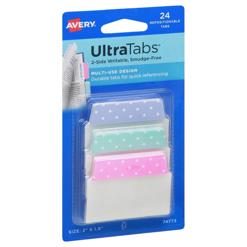 Avery Ultratabs Smudge-Free 2-sided Writable Repositionable Tabs