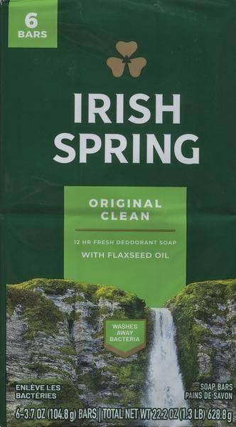 Irish Spring Original Clean Soap Bars (6 units)