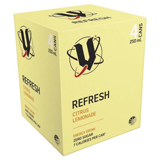 V Energy Refresh Citrus Lemonade 4x250ml HALF PRICE