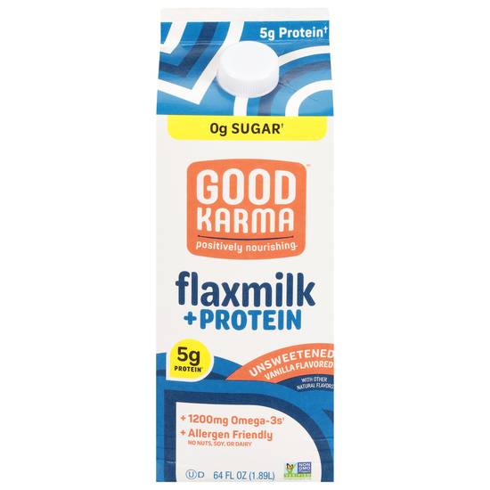 Good Karma Vanilla Unsweetened Flax Milk (1/2 gal)