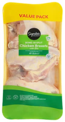 Signature Farms Bone in Split Chicken Breast Split Value pack (5 lbs)