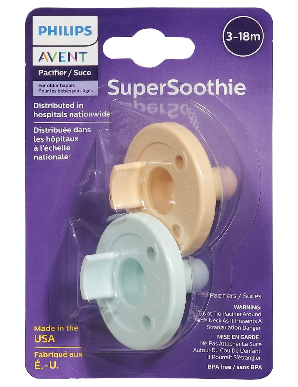 Philips Super Soothie Avent 3-18m Baby Pacifier (2 ct)