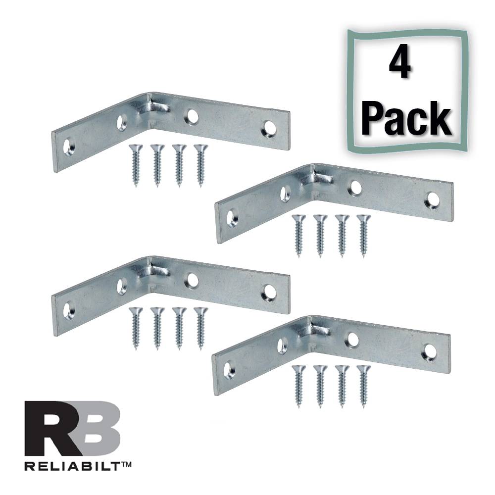 RELIABILT 3-in x 0.75-in x 3-in Zinc-plated Steel Corner Brace (4-Pack) | 605741