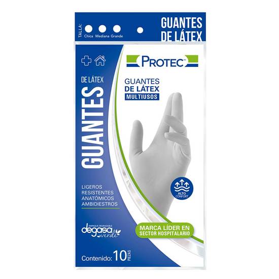 Protec guantes de látex m (pack 10 piezas)