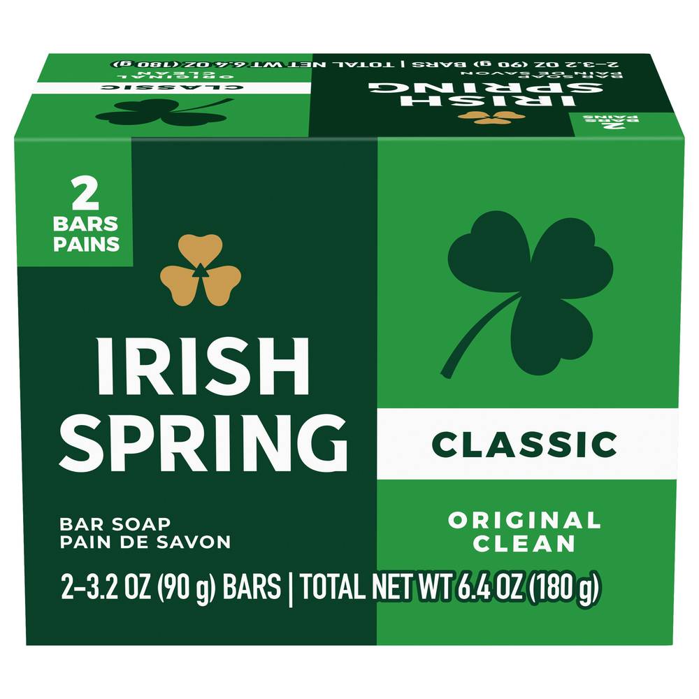 Irish Spring Original Deodorant Soap (2 x 3.2 oz)